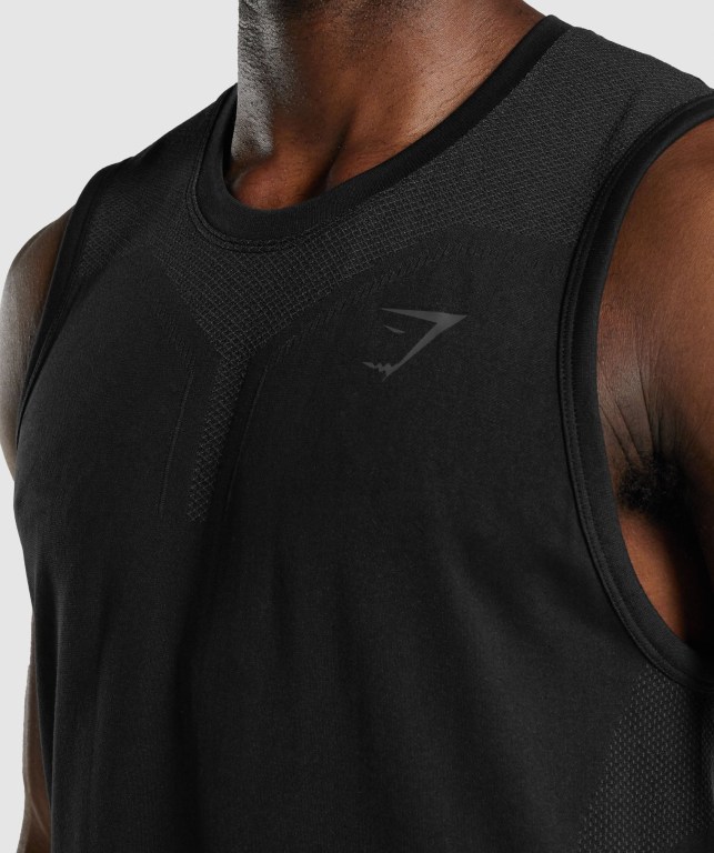 Black Gymshark 315 Men's Tank Tops | US-32LMTCJ