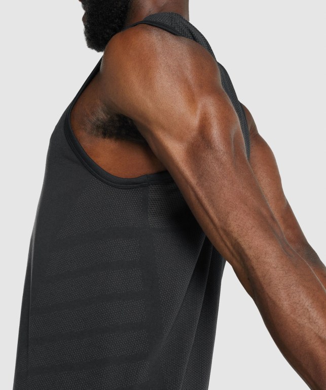 Black Gymshark 315 Men's Tank Tops | US-32LMTCJ