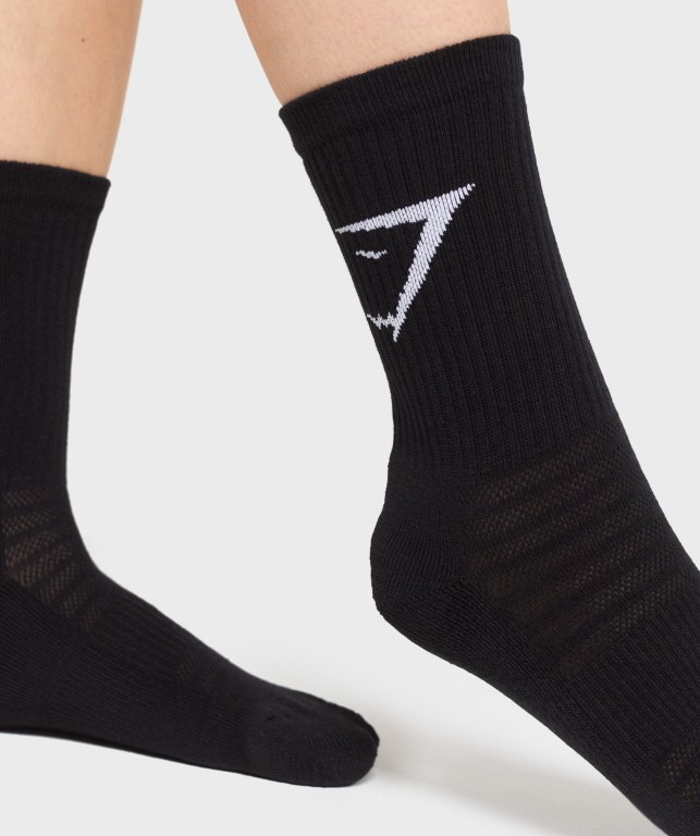 Black Gymshark 3pk Women's Socks | US-58QEYCR