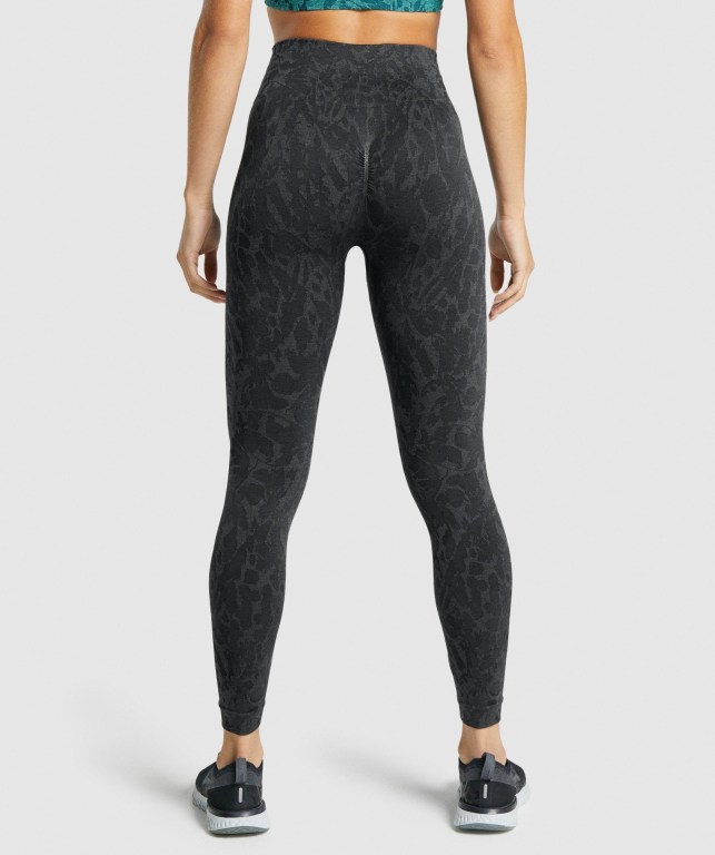 Black Gymshark Adapt Animal Seamless High Waisted Women's Leggings | US-01ZAGNO