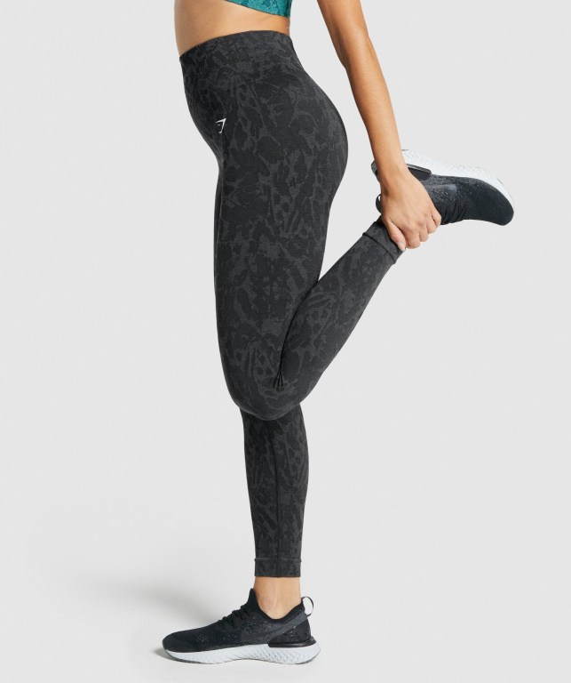 Black Gymshark Adapt Animal Seamless High Waisted Women's Leggings | US-01ZAGNO