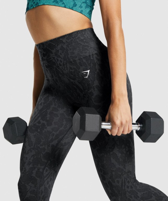 Black Gymshark Adapt Animal Seamless High Waisted Women's Leggings | US-01ZAGNO