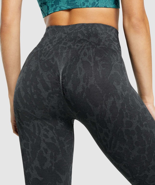 Black Gymshark Adapt Animal Seamless High Waisted Women's Leggings | US-01ZAGNO