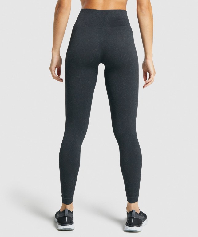 Black Gymshark Adapt Fleck Seamless High Waisted Women's Leggings | US-26UHSBK