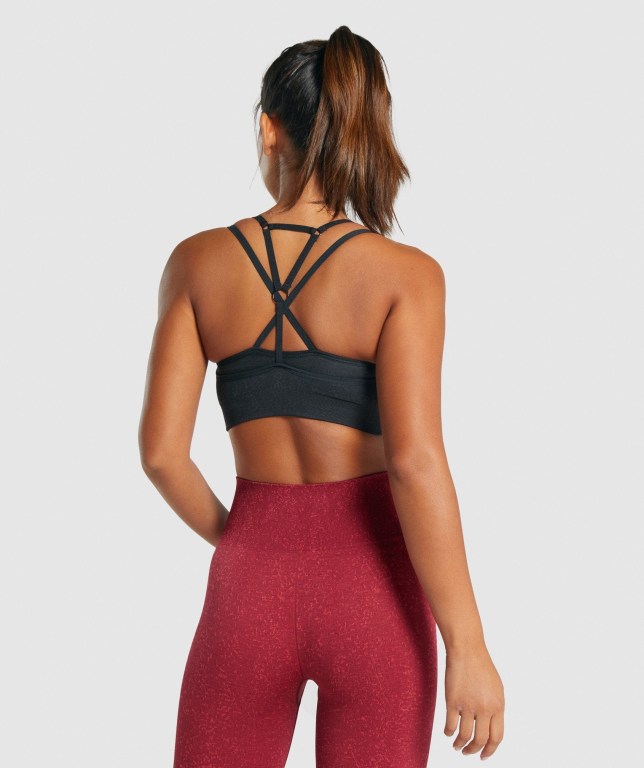 Black Gymshark Adapt Fleck Seamless Women's Sports Bra | US-12GZWEV