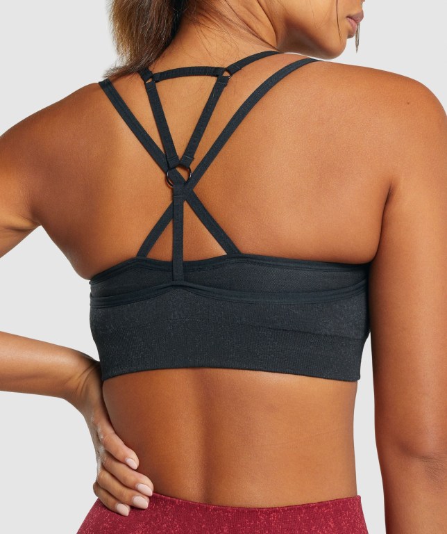 Black Gymshark Adapt Fleck Seamless Women's Sports Bra | US-12GZWEV