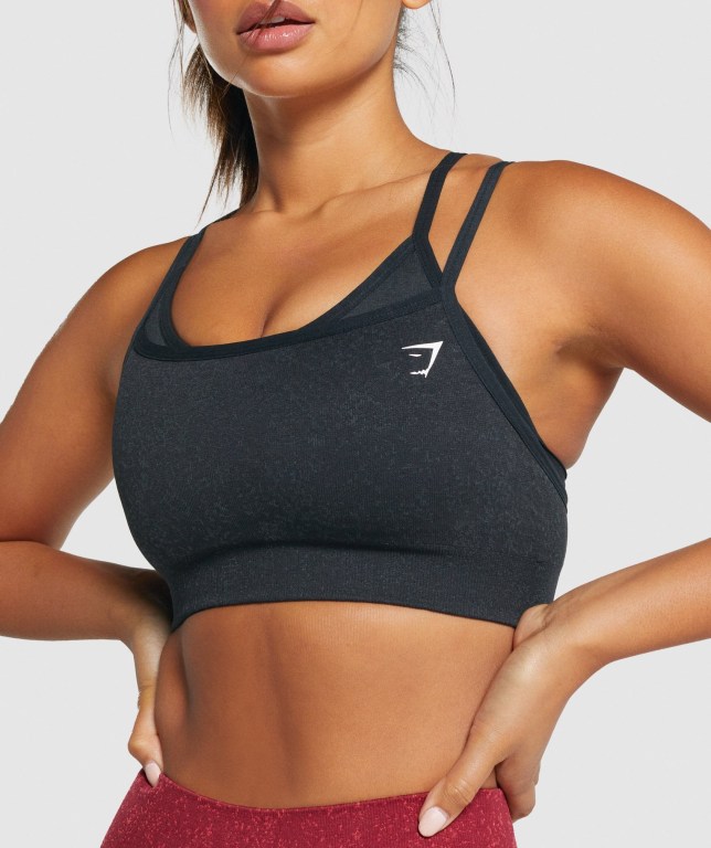 Black Gymshark Adapt Fleck Seamless Women's Sports Bra | US-12GZWEV