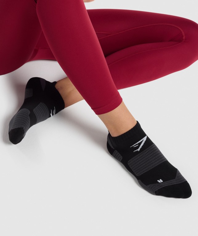 Black Gymshark Ankle Performance Women's Socks | US-07VUKYH