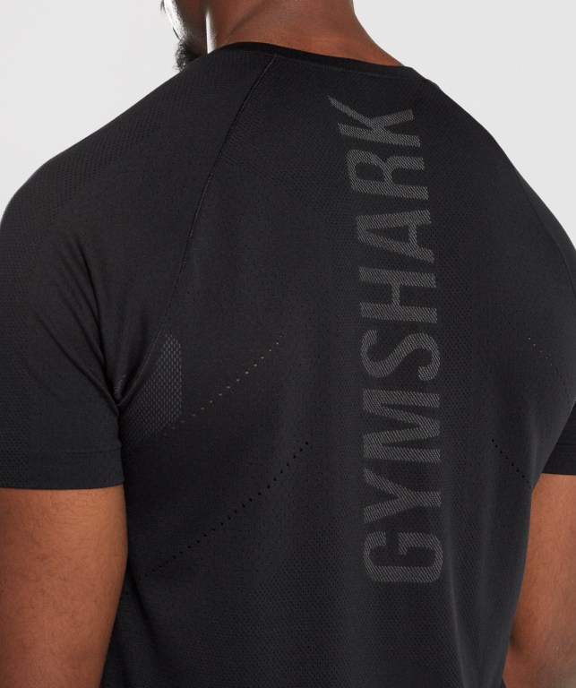 Black Gymshark Apex Perform Men's T Shirts | US-58ARPNX