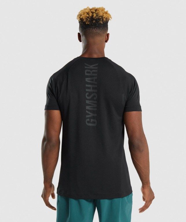 Black Gymshark Apex Perform Men's T Shirts | US-58ARPNX