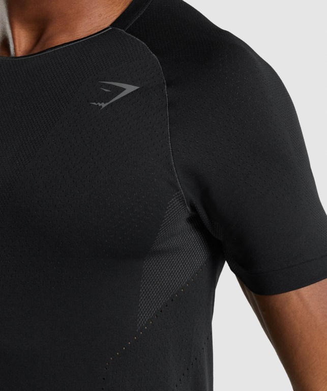 Black Gymshark Apex Perform Men's T Shirts | US-58ARPNX