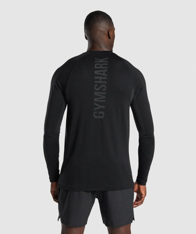 Black Gymshark Apex Seamless Men's T Shirts | US-96QALYI