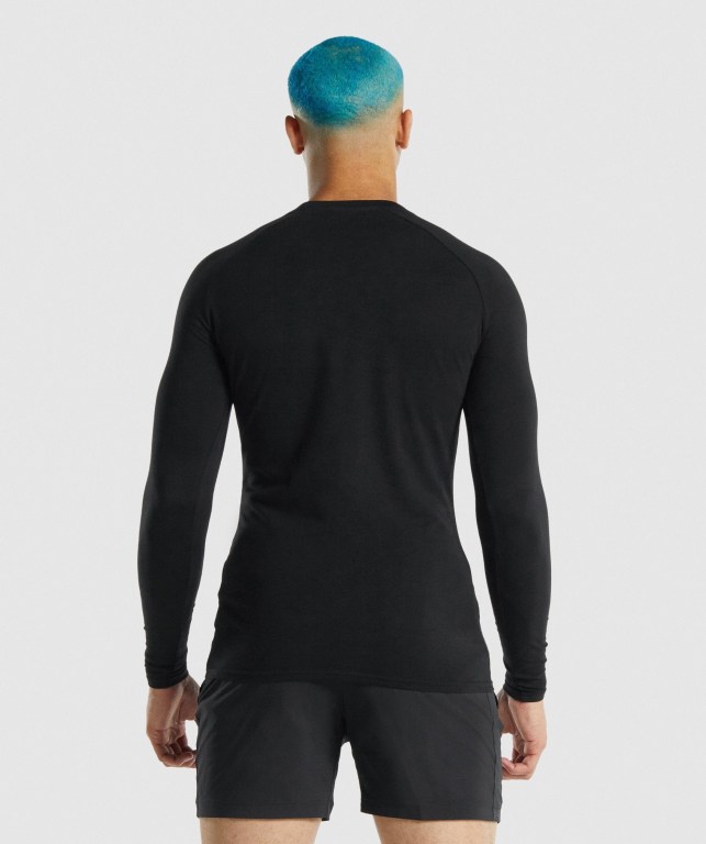 Black Gymshark Apollo Men's T Shirts | US-34CNXPB