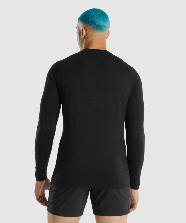 Black Gymshark Apollo Men's T Shirts | US-78IRDTH