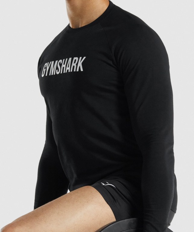 Black Gymshark Apollo Men's T Shirts | US-78IRDTH