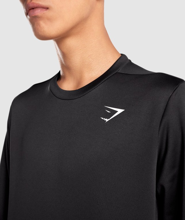 Black Gymshark Arrival Crew Sweatshirt Men's Hoodies | US-95ZMLPA