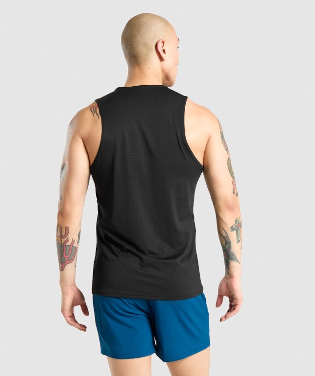 Black Gymshark Arrival Men's Tank Tops | US-47HRLIX