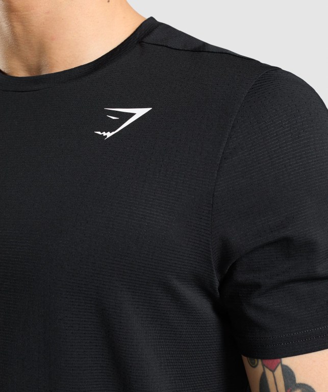 Black Gymshark Arrival Regular Fit Men's T Shirts | US-48LWMKP