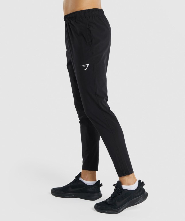 Black Gymshark Arrival Woven Men's Joggers | US-41LBSVU