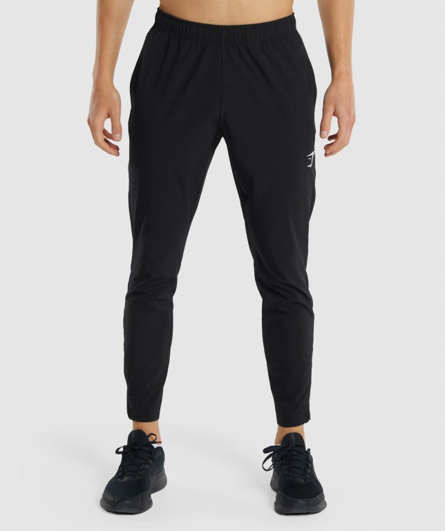 Black Gymshark Arrival Woven Men\'s Joggers | US-41LBSVU