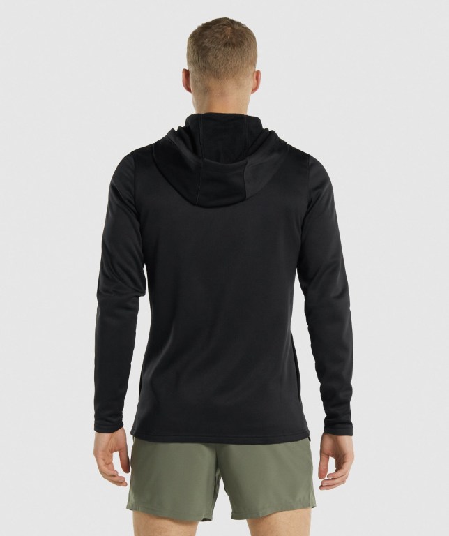 Black Gymshark Arrival Zip Up Men's Hoodies | US-04HLNCY