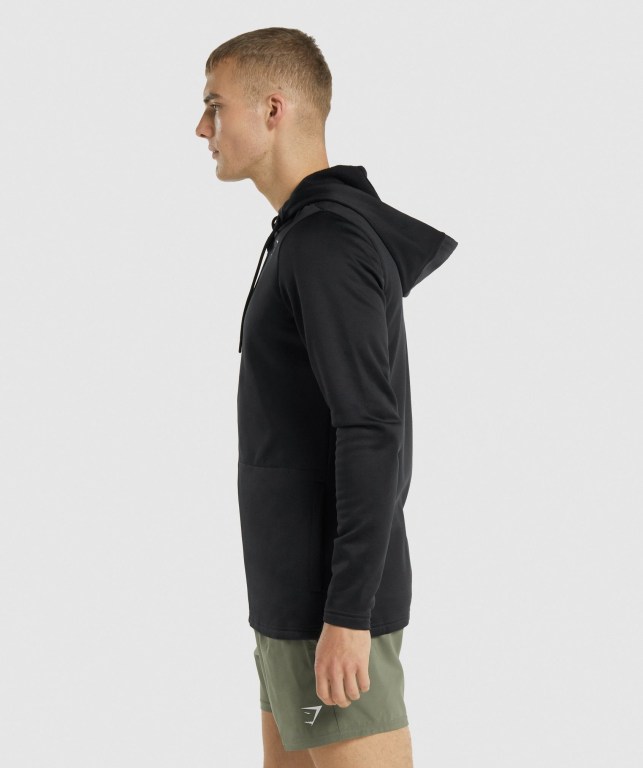 Black Gymshark Arrival Zip Up Men's Hoodies | US-04HLNCY