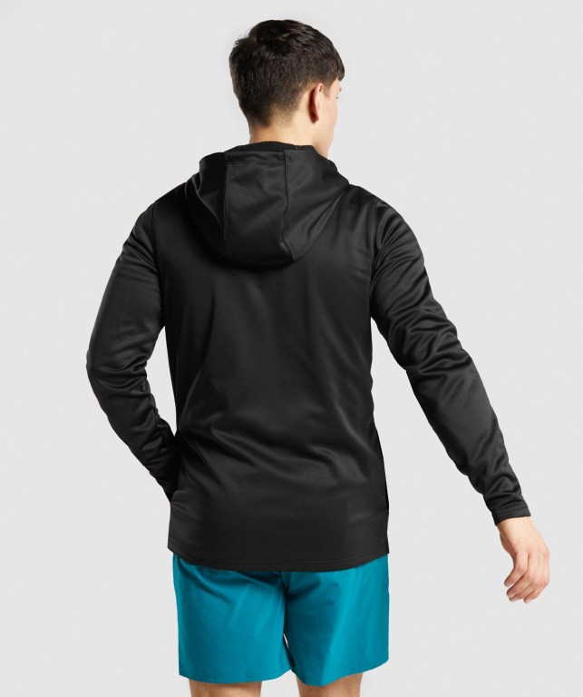 Black Gymshark Arrival Zip Up Men's Hoodies | US-53NAVUE