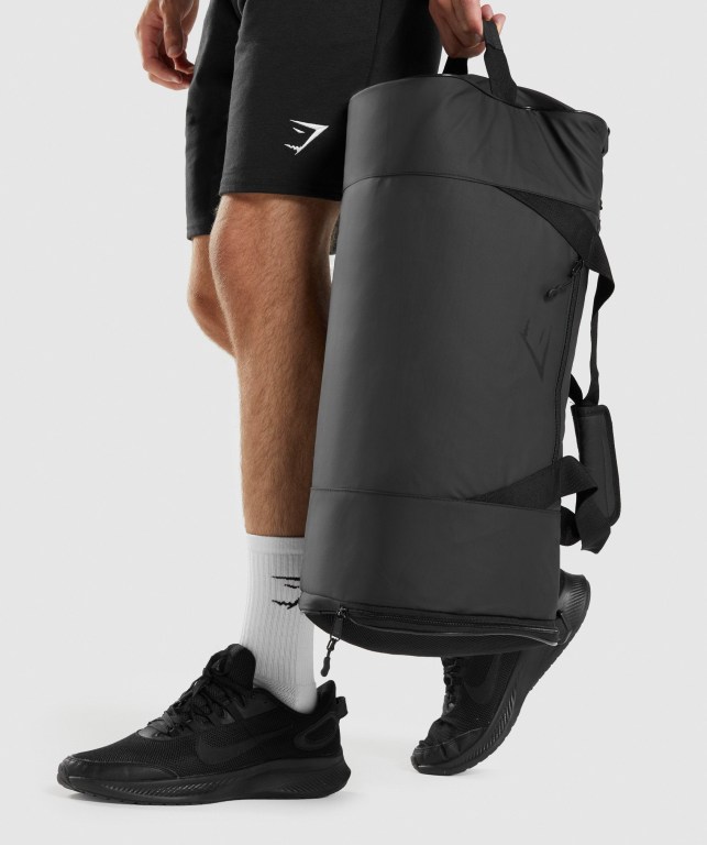 Black Gymshark Barrel Men's Bags & Backpacks | US-29OEMDY