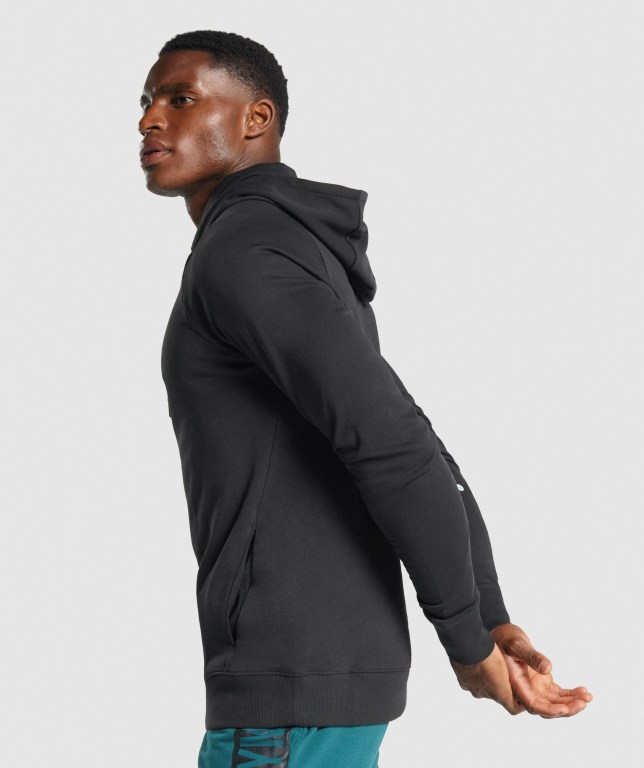 Black Gymshark Bold Men's Hoodies | US-34VQGSR