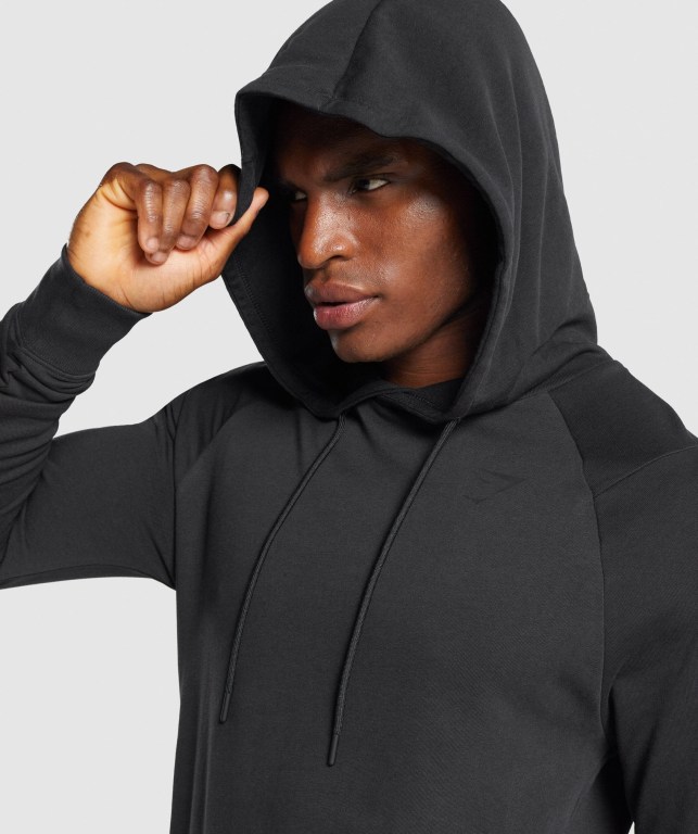 Black Gymshark Bold Men's Hoodies | US-34VQGSR