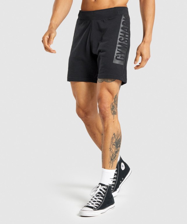 Black Gymshark Bold Men\'s Shorts | US-90GMPOU