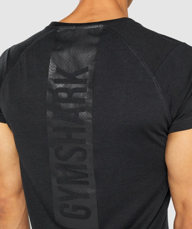 Black Gymshark Bold Men's T Shirts | US-28SGTVR