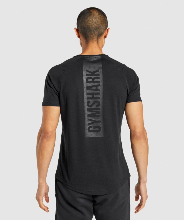 Black Gymshark Bold Men's T Shirts | US-73CXWED