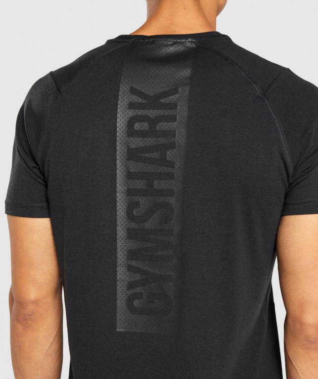 Black Gymshark Bold Men's T Shirts | US-73CXWED