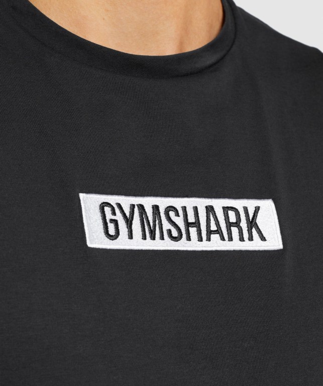 Black Gymshark Central Drop Arm Men's Tank Tops | US-62TWKOC