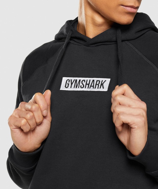 Black Gymshark Central Men's Hoodies | US-35TFILA