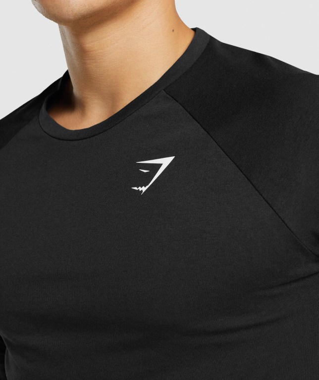 Black Gymshark Critical 2.0 Men's T Shirts | US-36ZHGVN