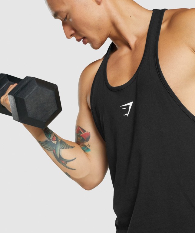 Black Gymshark Critical 2.0 Men's Tank Tops | US-26KVLGI