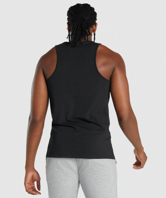 Black Gymshark Critical 2.0 Men's Tank Tops | US-34NSLQG