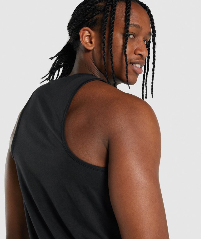 Black Gymshark Critical 2.0 Men's Tank Tops | US-34NSLQG