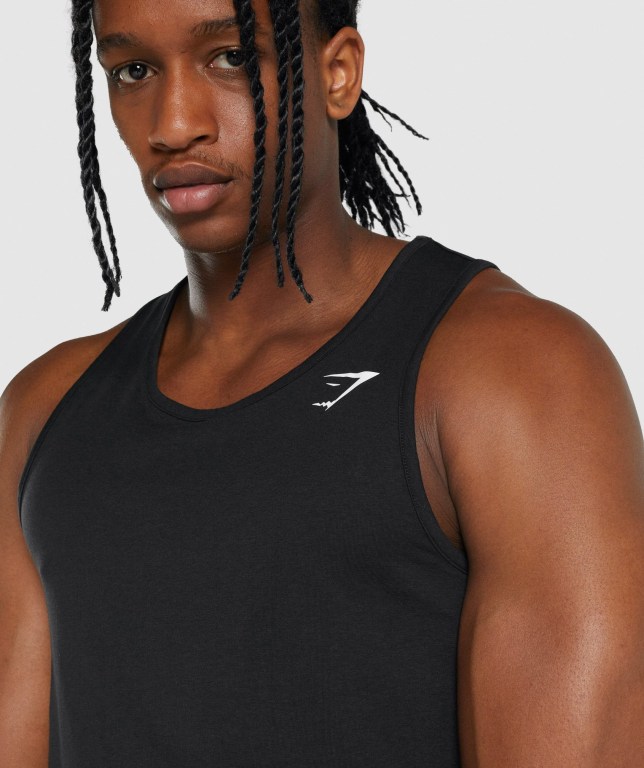 Black Gymshark Critical 2.0 Men's Tank Tops | US-34NSLQG