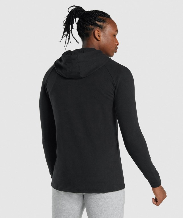 Black Gymshark Critical 2.0 Zip Up Men's Hoodies | US-54TCFKM