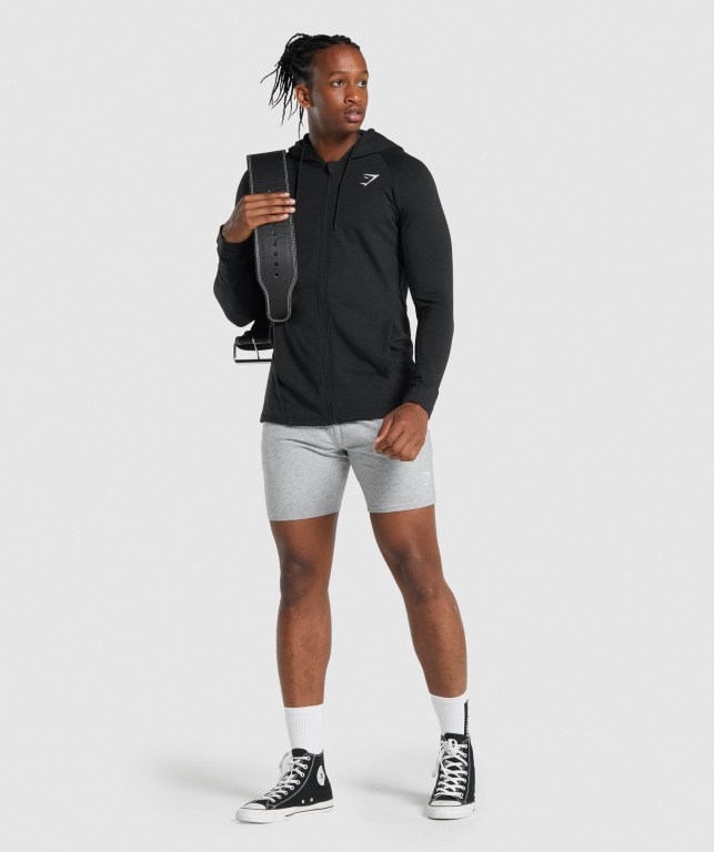 Black Gymshark Critical 2.0 Zip Up Men's Hoodies | US-54TCFKM