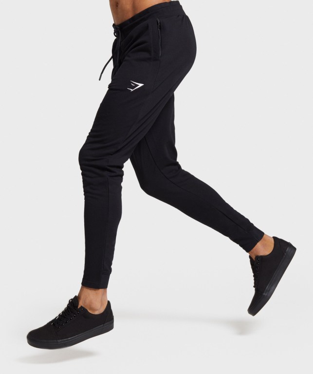 Black Gymshark Critical Zip Men's Joggers | US-30NTAHV