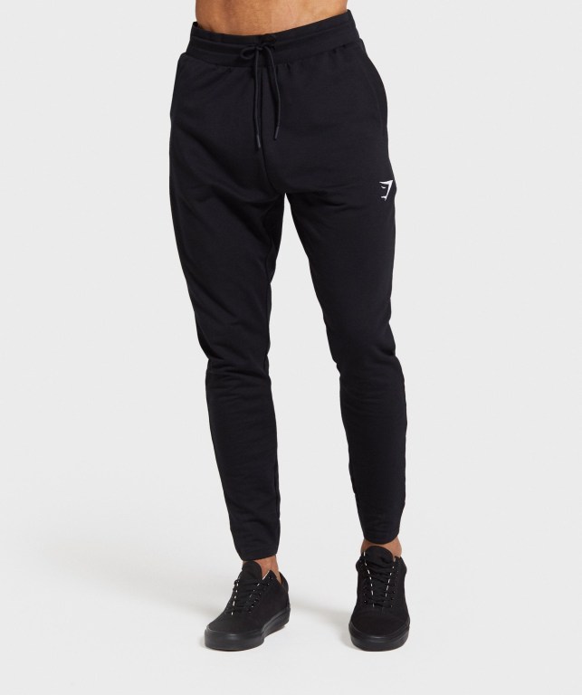 Black Gymshark Critical Zip Men\'s Joggers | US-30NTAHV