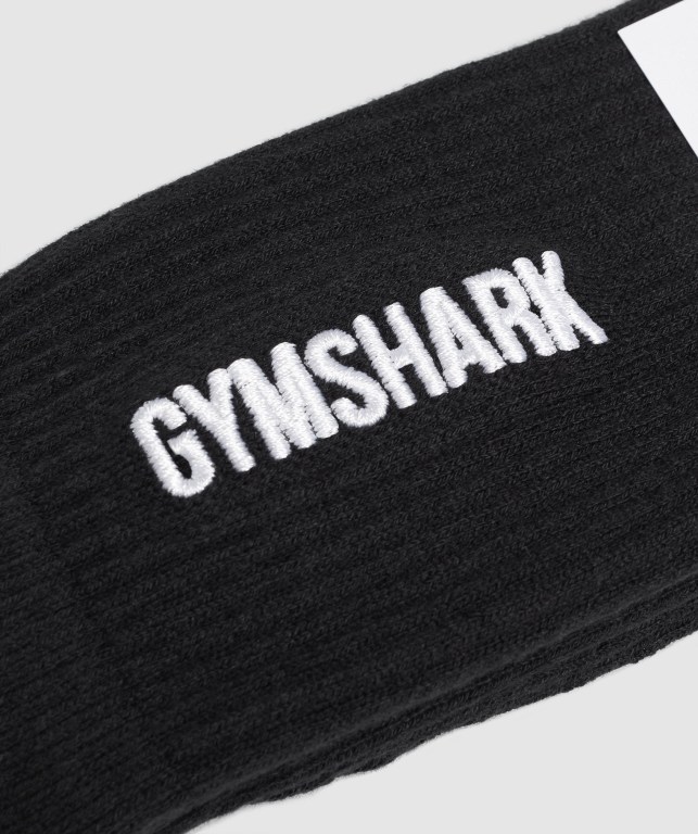 Black Gymshark Embroidered Logo Men's Socks | US-86UWGCH