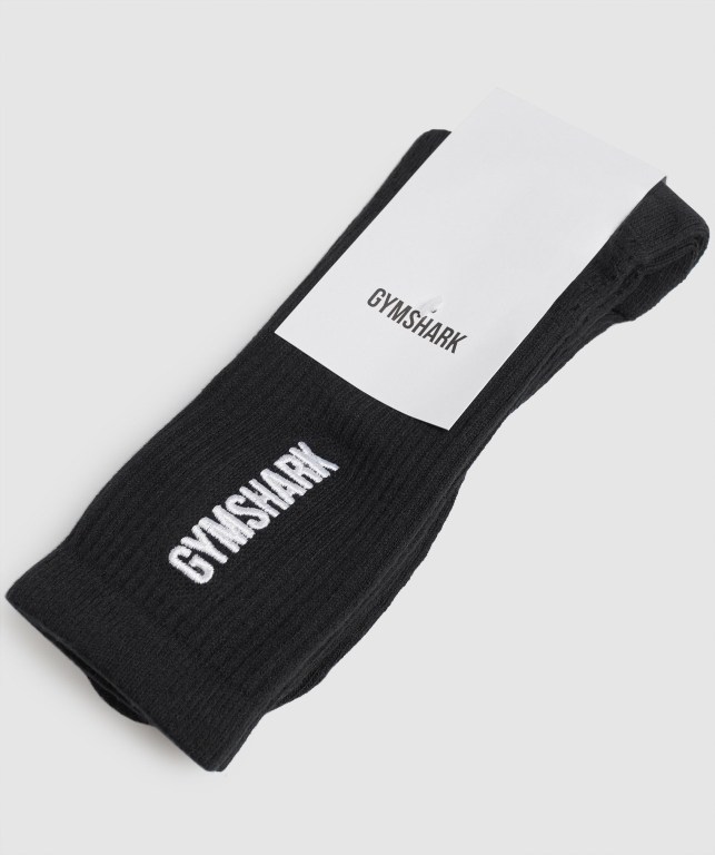 Black Gymshark Embroidered Logo Men's Socks | US-86UWGCH