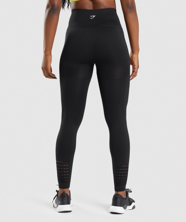 Black Gymshark Energy Seamless High Waisted Women's Leggings | US-91RHFAK