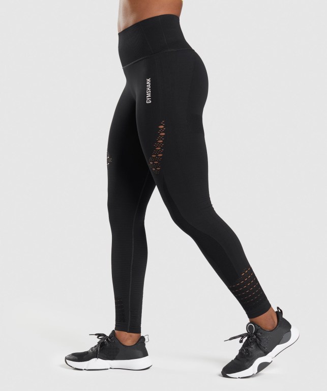 Black Gymshark Energy Seamless High Waisted Women's Leggings | US-91RHFAK