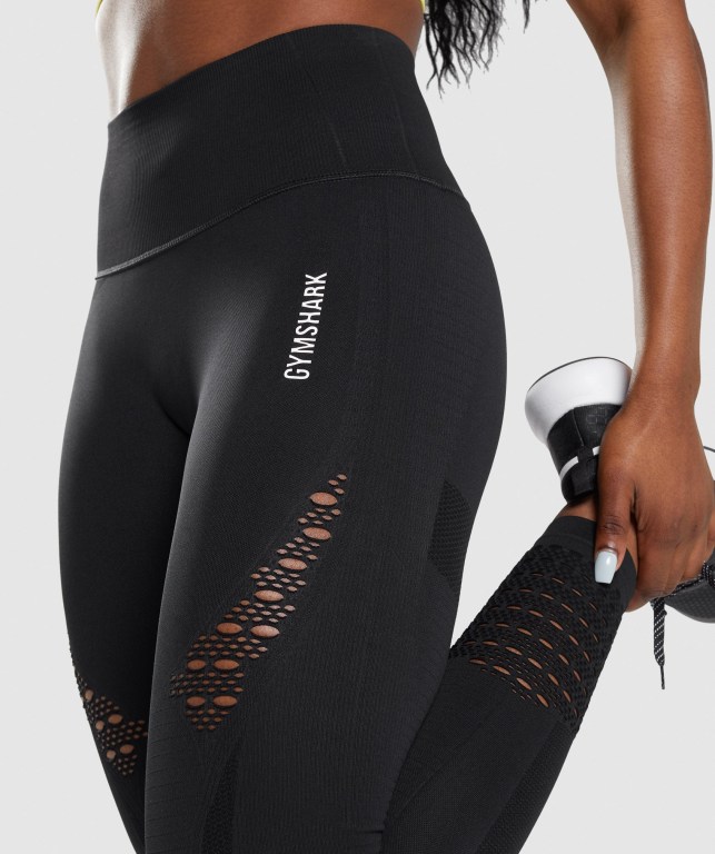 Black Gymshark Energy Seamless High Waisted Women's Leggings | US-91RHFAK